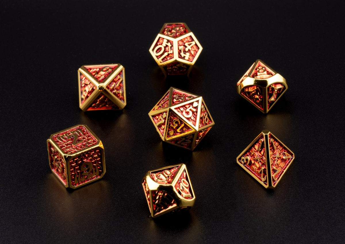 Golden Flame Dice Set