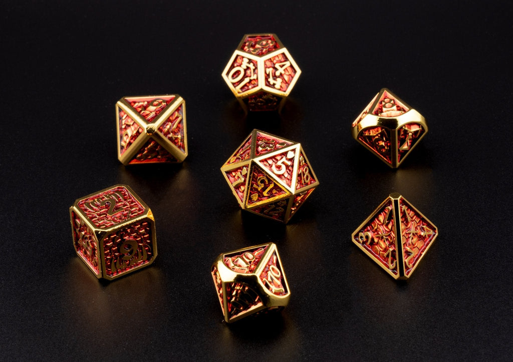 Golden Flame Dice Set