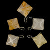 Golden Healer Quartz Merkaba Pendant with Silver Bail (5 Pieces) Size 30 mm Crystal Jewelry Charm