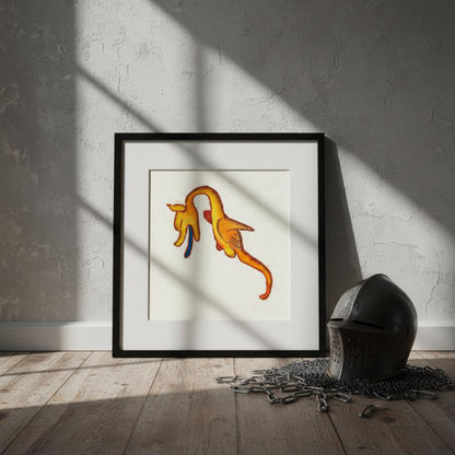 Golden Marginalia Dragon Fine Art Print