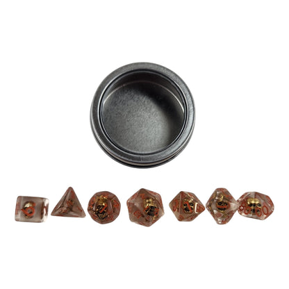 Death's Bounty Golden Skull 7-Piece Resin DND Dice Set