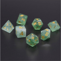 Green Amethyst Gemstone Dice Set