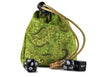 Green and gold dice bag