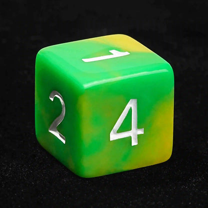 Green and yellow gradient acrylic DND dice set