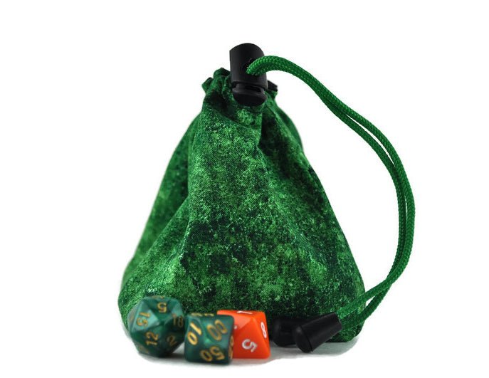 Green dragon bust dice bag