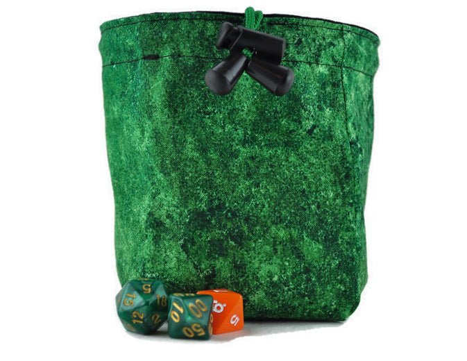 Green dragon bust dice bag