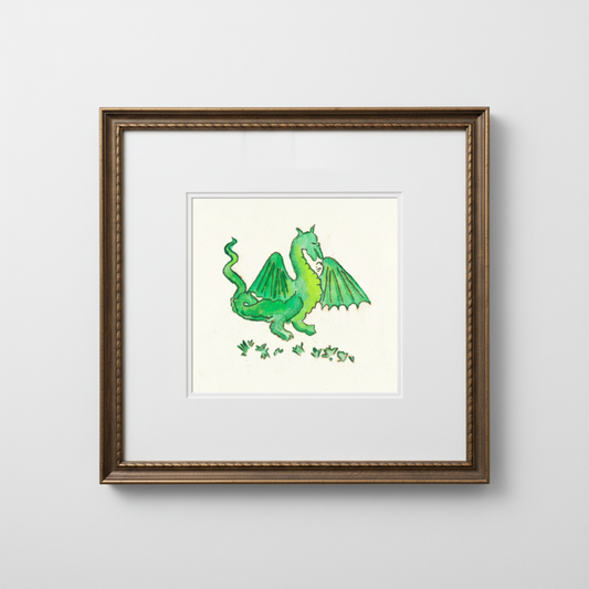 Green Dragon Marginalia Fine Art Print Archival Decor