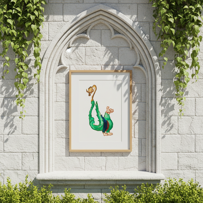 Green Marginalia Dragon Fine Art Print Small Wall Art