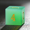 Green Opal D&D Gemstone Dice Set + Gold Numbers