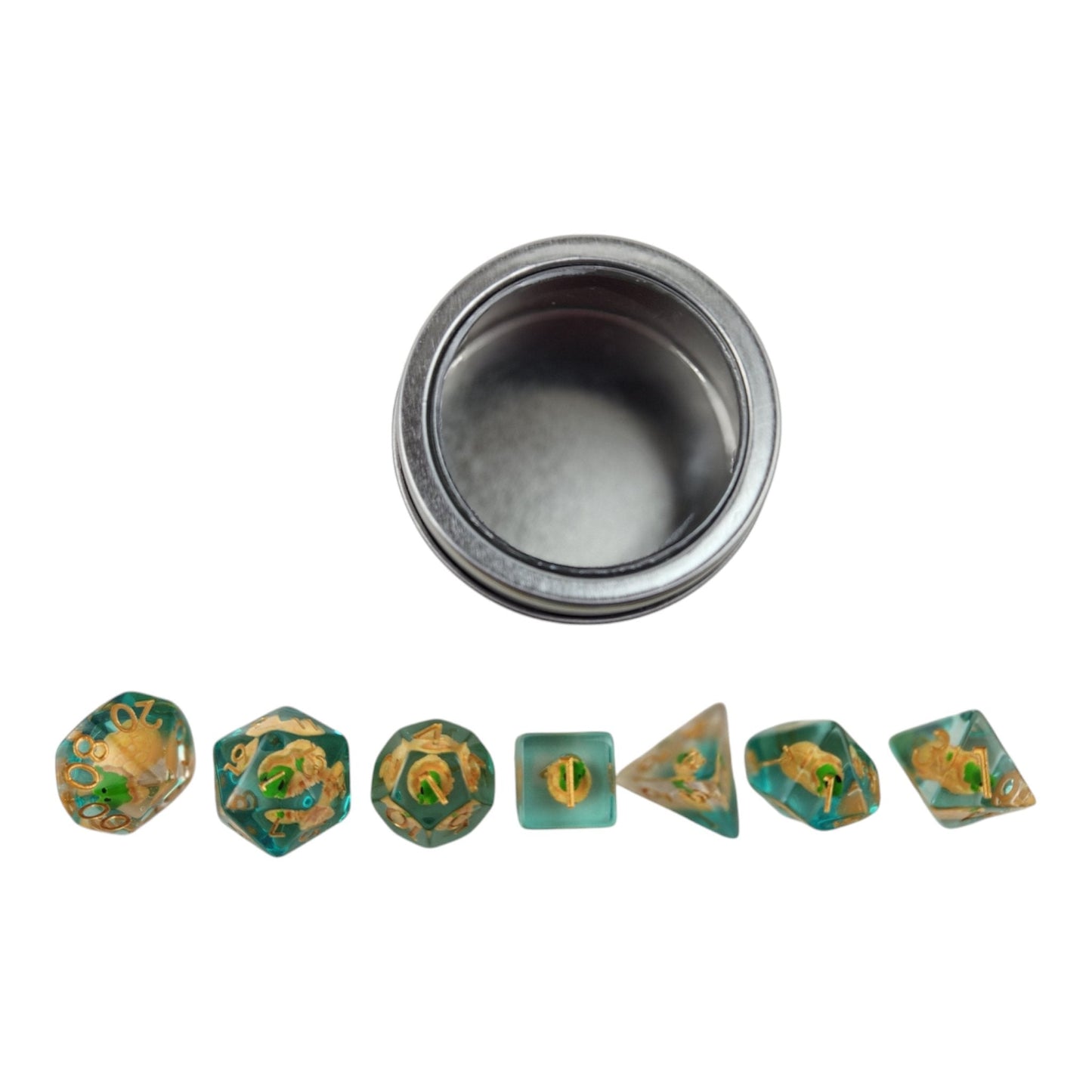 Baby Dino Hatchling 7-Piece Resin DND Dice Set