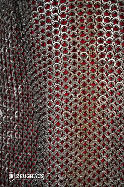 Chainmail Haubergeon Flatring Riveted 9mm Steel Oiled
