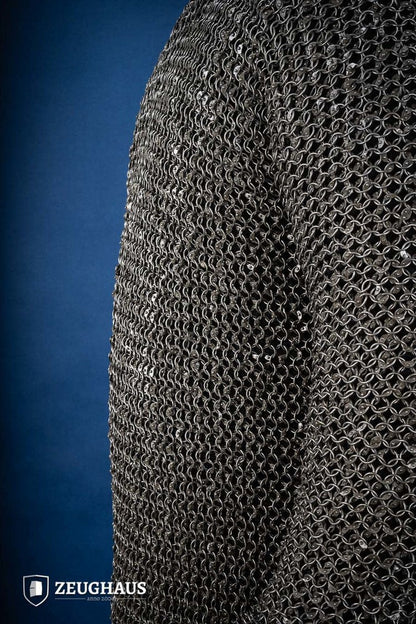 Chainmail Hauberk Roundring Riveted 10mm Steel Oiled