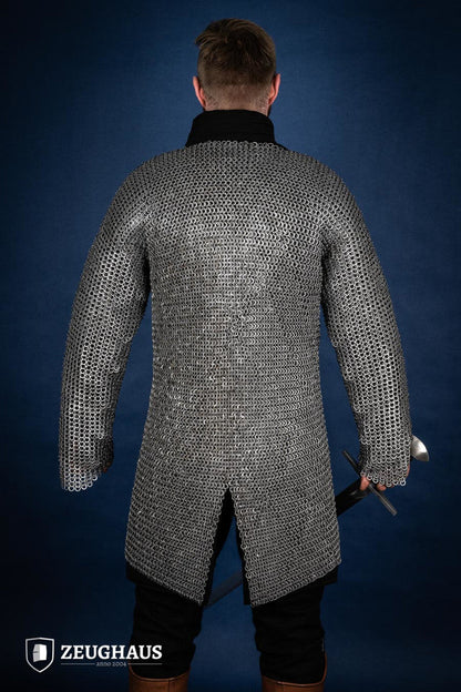 Chainmail Hauberk Flatring Riveted 9mm Steel Oiled