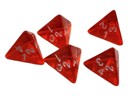 Healing Potion Dice Jar — 5 Red D4s in Glass Bottle