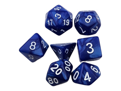 Heroism Potion Dice Jar — Blue 7-Piece DND Dice Set
