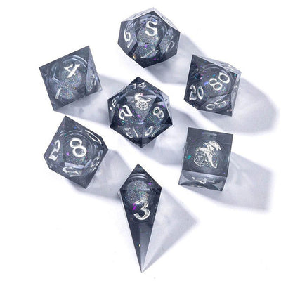 7-Set Captured Magic Rainbow-  Polyhedral Dice Set - Liquid Core