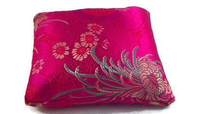 Fuchsia Singing Bowl Crystal Display Pillow – Brocade Display Cushion for Crystal Spheres