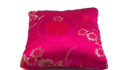 Fuchsia Singing Bowl Crystal Display Pillow – Brocade Display Cushion for Crystal Spheres