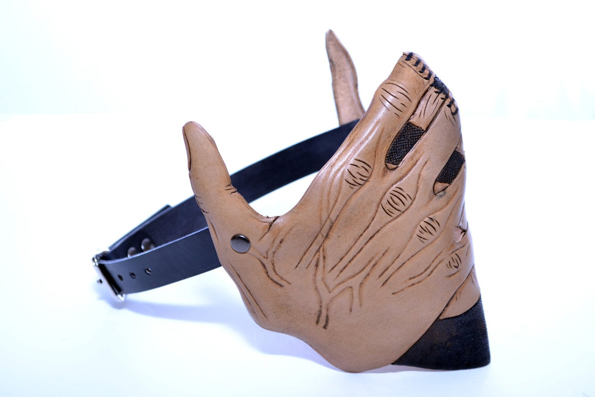 Speak No Evil - Men's Hands - One Size Fits All Handmade Genuine Leather Riding Mask