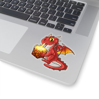 Dragon Breathing Fire on d20 Sticker