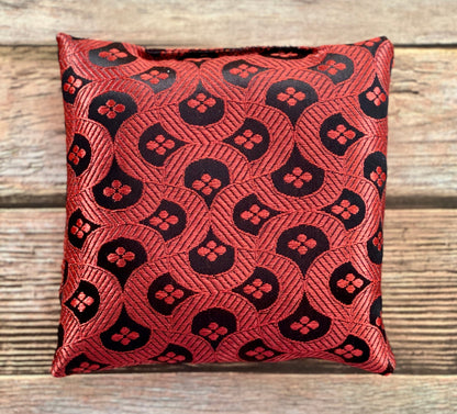Red Singing Bowl Crystal Display Pillow