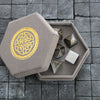 Dragon Shield Gemstone Gray Cats Eye Stone (And Box) Polyhedral Dice Set
