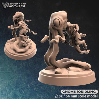 Gnome Squidlings - 3d Printed Miniature (32 mm)