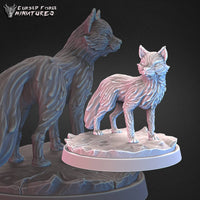 Frost Druid and Arctic Fox Companion - Miniature