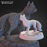 Frost Druid and Arctic Fox Companion - Miniature
