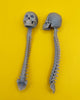 Human skulls with Spine, (Field Bones #62: Sapians) great for 1:12 scale dioramas, horror scenes, terrariums. Fun action figure accessories.