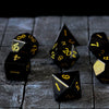Gemstone Black Night Obsidian Hand Carved Polyhedral Dice (And Box) Dice Set