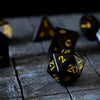 Gemstone Black Night Obsidian Hand Carved Polyhedral Dice (And Box) Dice Set