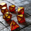 Health Potion Red Zircon Glass (And Box) Polyhedral Dice Set