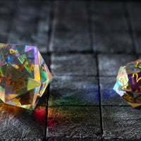 Large Dragon Egg Dichroic Glass D20 Gemstone Dice