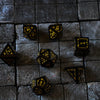 Gemstone Black Dragon Shield  Night Obsidian (And Box) Dice Set