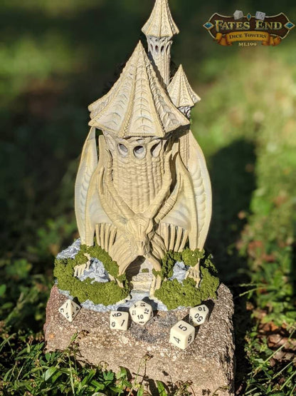 Skeletal Dragon Necromancer Lich 3D Printed Dice Tower