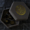 Gemstone Black Dragon Shield  Night Obsidian (And Box) Dice Set
