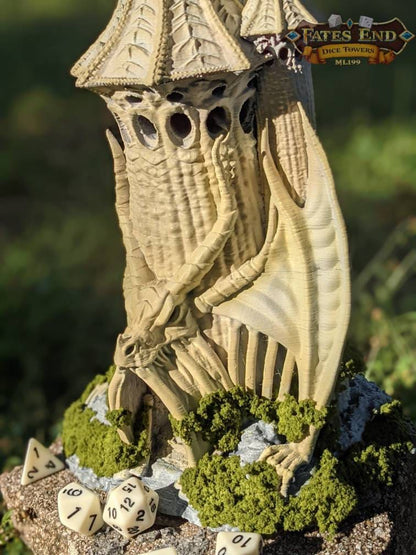 Skeletal Dragon Necromancer Lich 3D Printed Dice Tower