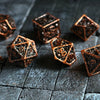 Shield And Sword Copper Hollow Metal Dice Set