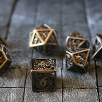 Dragon Flight Hollow Metal Dice Set Silver