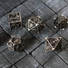 Medusa Silver Hollow Metal Dice Set Tabletop Gaming