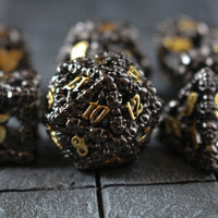 Skulls Hollow Metal Dice Set Black/Gold