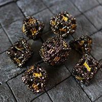 Skulls Hollow Metal Dice Set Black/Gold