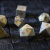 Gemstone Jasper Hand Carved Polyhedral Dice (And Box) DnD Dice Set