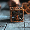 Shield And Sword Copper Hollow Metal Dice Set