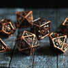 Shield And Sword Copper Hollow Metal Dice Set
