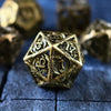 Dragon Flight Hollow Metal Dice Set Gold Tabletop Gaming