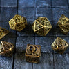 Dragon Flight Hollow Metal Dice Set Gold Tabletop Gaming