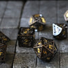 Dragon Flight Hollow Metal Dice Set Black/Gold Tabletop Gaming