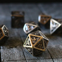 Dragon Flight Hollow Metal Dice Set Silver